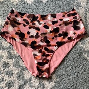 Birdsong retro high waist Leopard Print Bikini Bottoms Size Small
